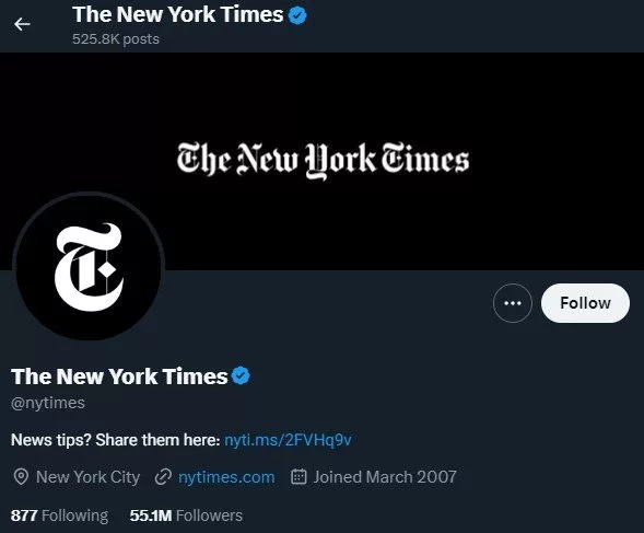 ایلان ماسک تیک طلایی نیویورک تایمز را از شبکه اجتماعی ایکس حذف کرد