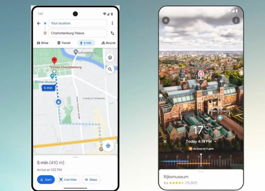 گوگل مپس به چندین قابلیت هوش مصنوعی مجهز می‌شود.webp