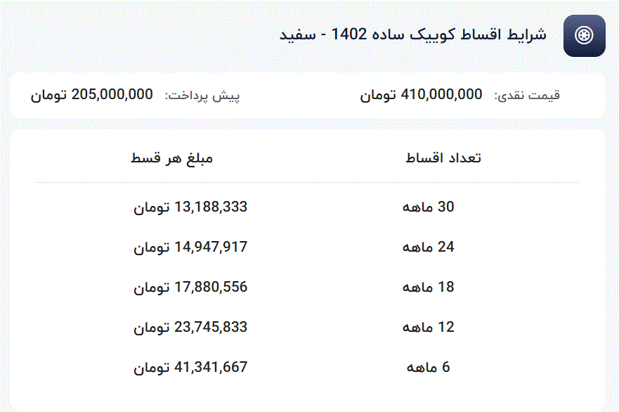 فروش اقساطی کوییک استارت خورد_روشنفکر 4 11