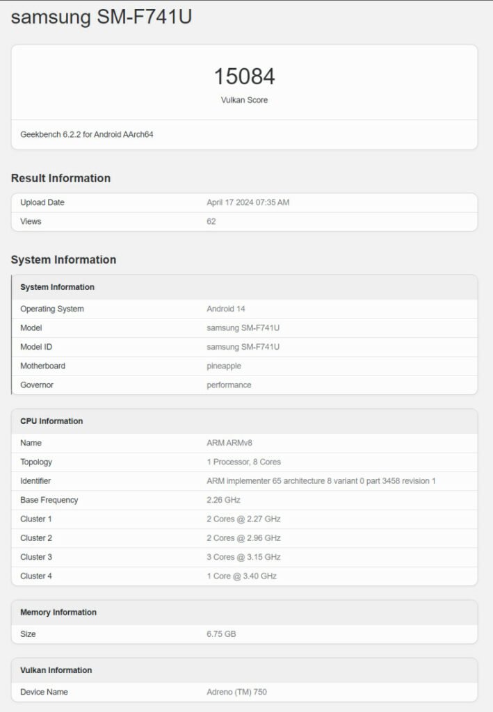 گیک بنچ گلکسی زد فلیپ 6