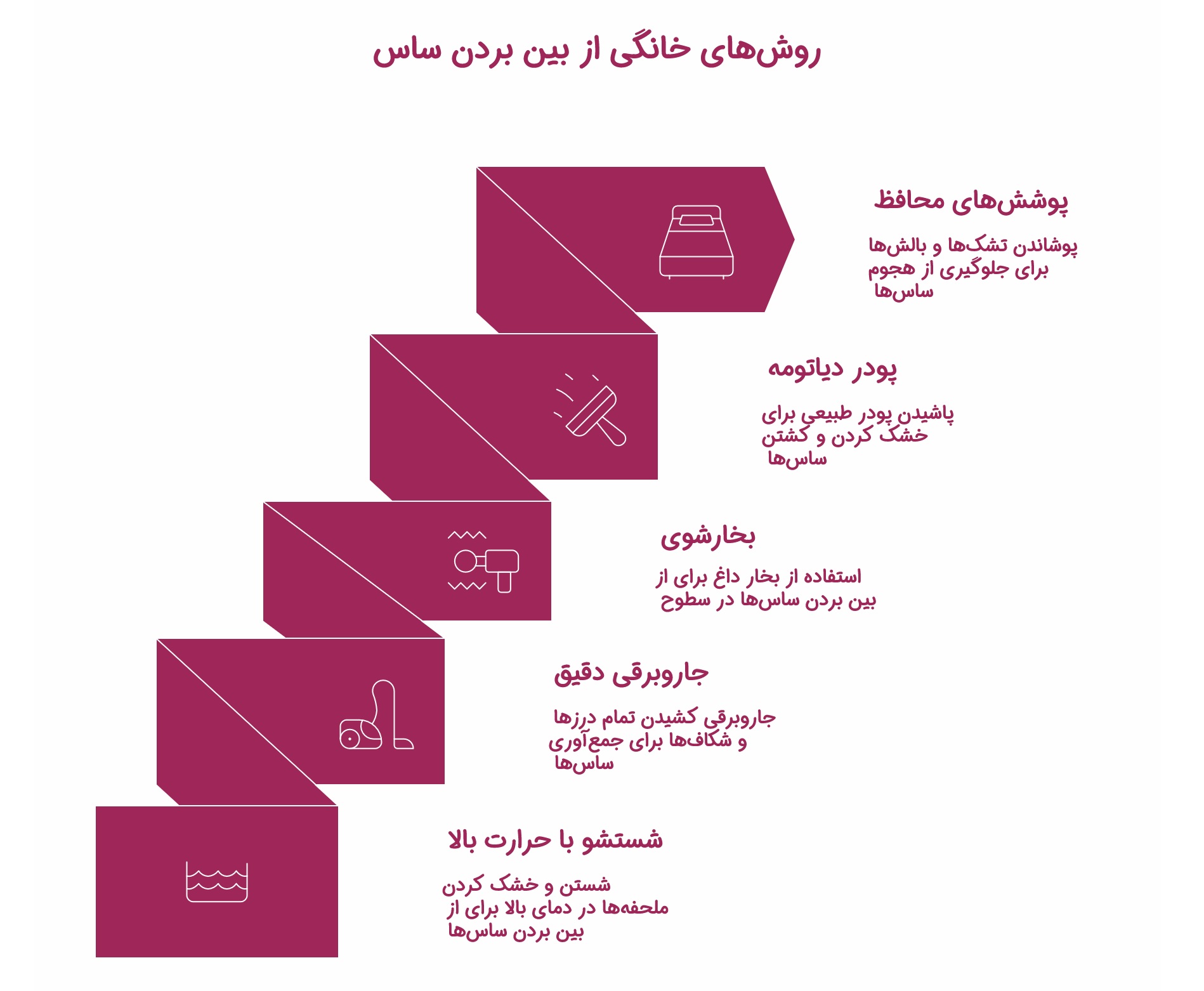 از بین بردن ساس | این حشره از چه چیزی بدش می آید_روشنفکر 12 اینفوگرافیک از بین بردن ساس